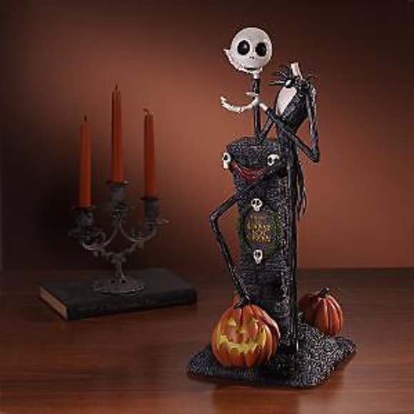 DISNEY NIGHTMARE BEFORE CHRISTMAS JACK SKELLINGTON LARGE LIGHT-UP STATUE FIGURE - Picture 5 of 5